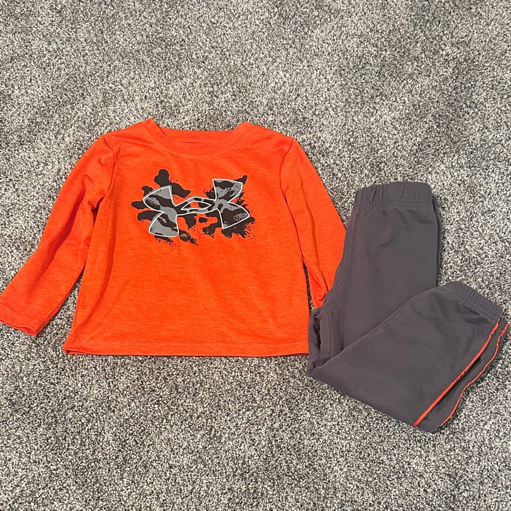 Under Armour Orange & Gray Kids Athletic Set